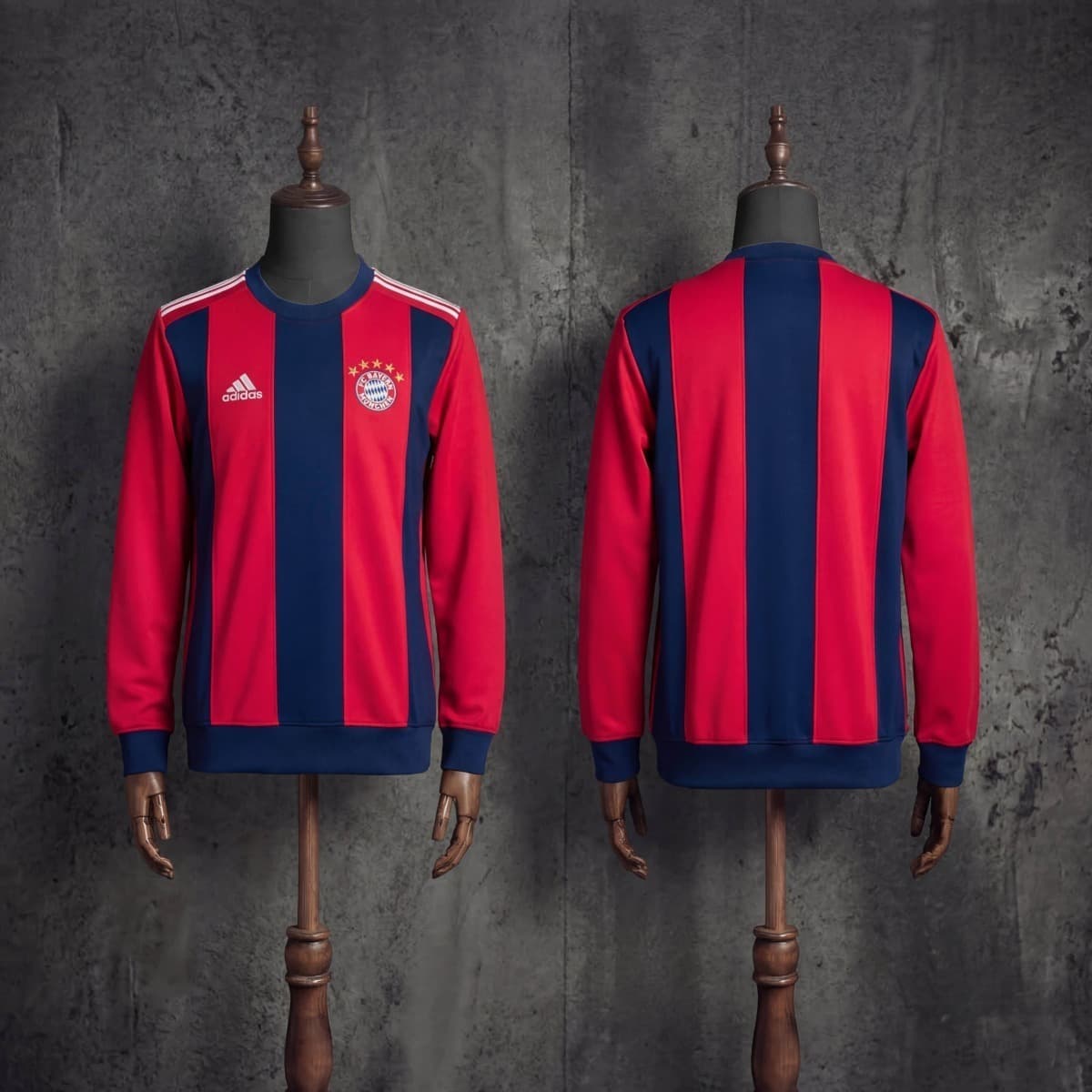 2025/26 Bayern Munich Long Sleeve Red & Cyan Sweatshirt M-3XL