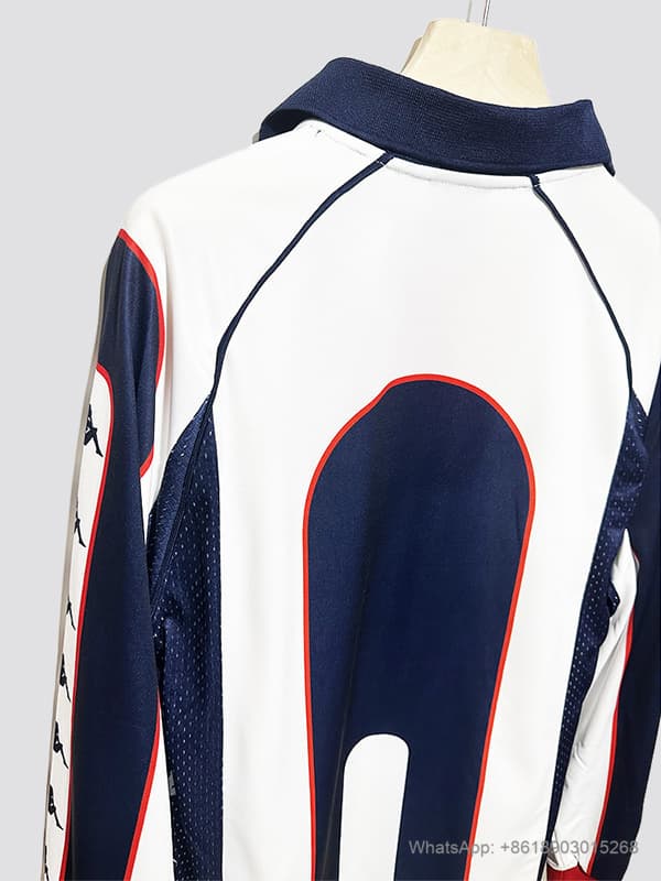 Zadnja strana: 99/01 Red Star Belgrade away long sleeve retro soccer jersey size S-2XL