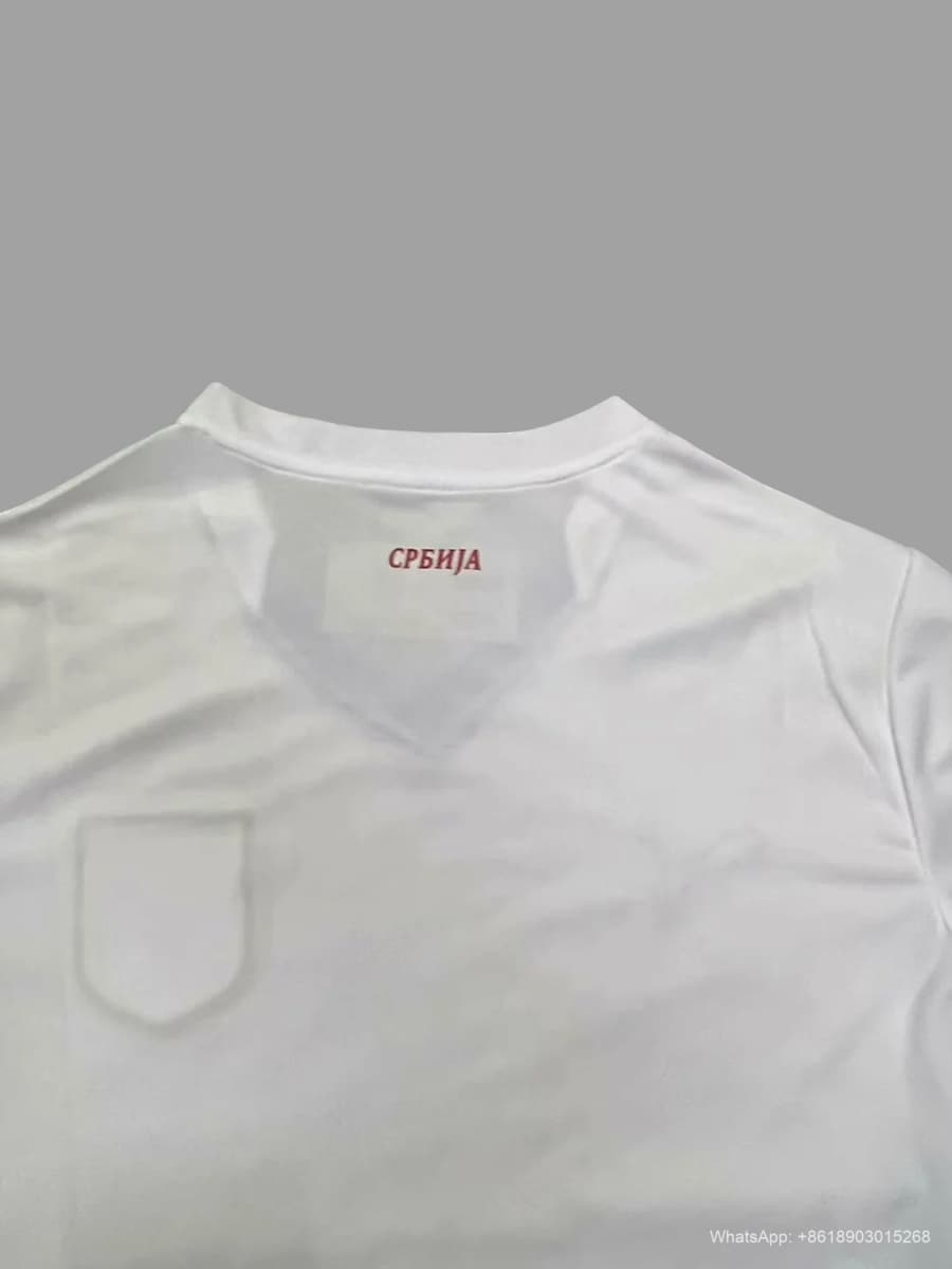 Zadnja strana: 2024 Serbia away soccer jersey size S-4XL