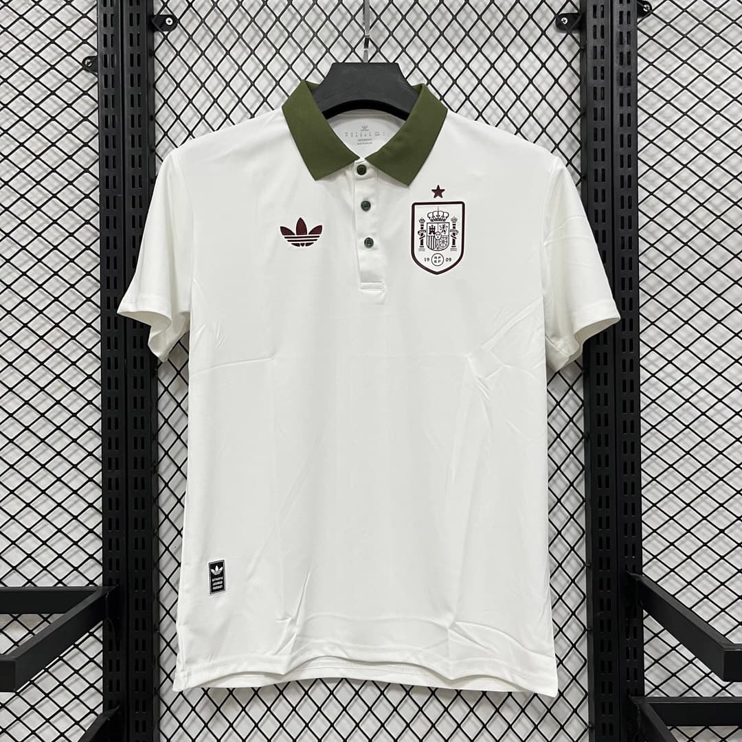 2026 Spain White Dark Green Red Polo
